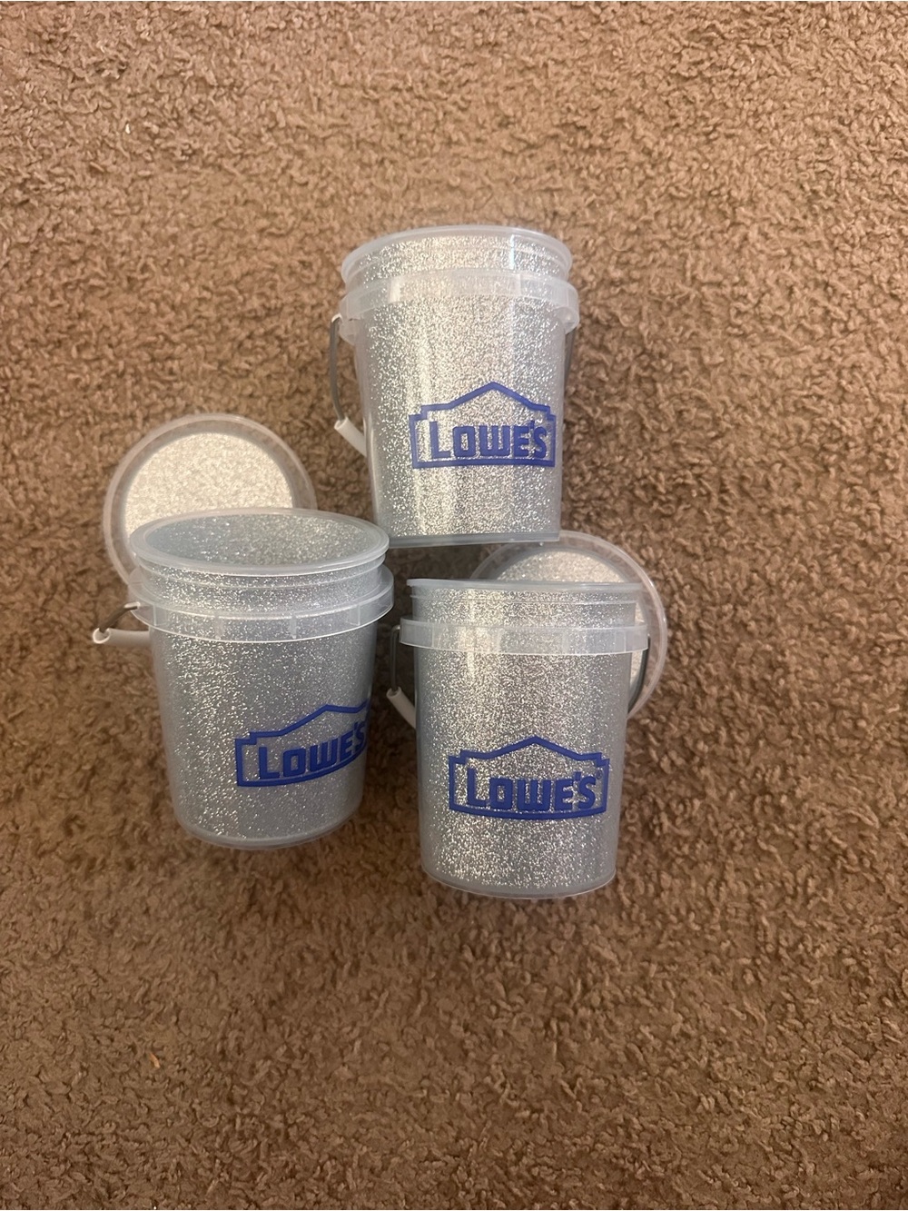 Lowe's Paint Cup Clear Plastic w/ Handle, 1 Pt, 4in x 4in, Pack of 3